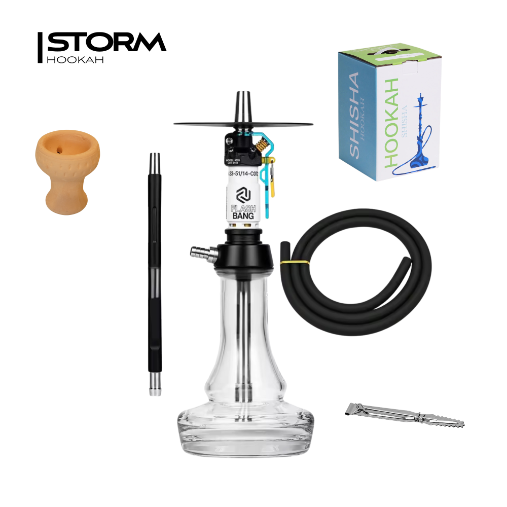 Кальян HOOKAH WHITE Flash Bang Blue (повний комплект, нерж)