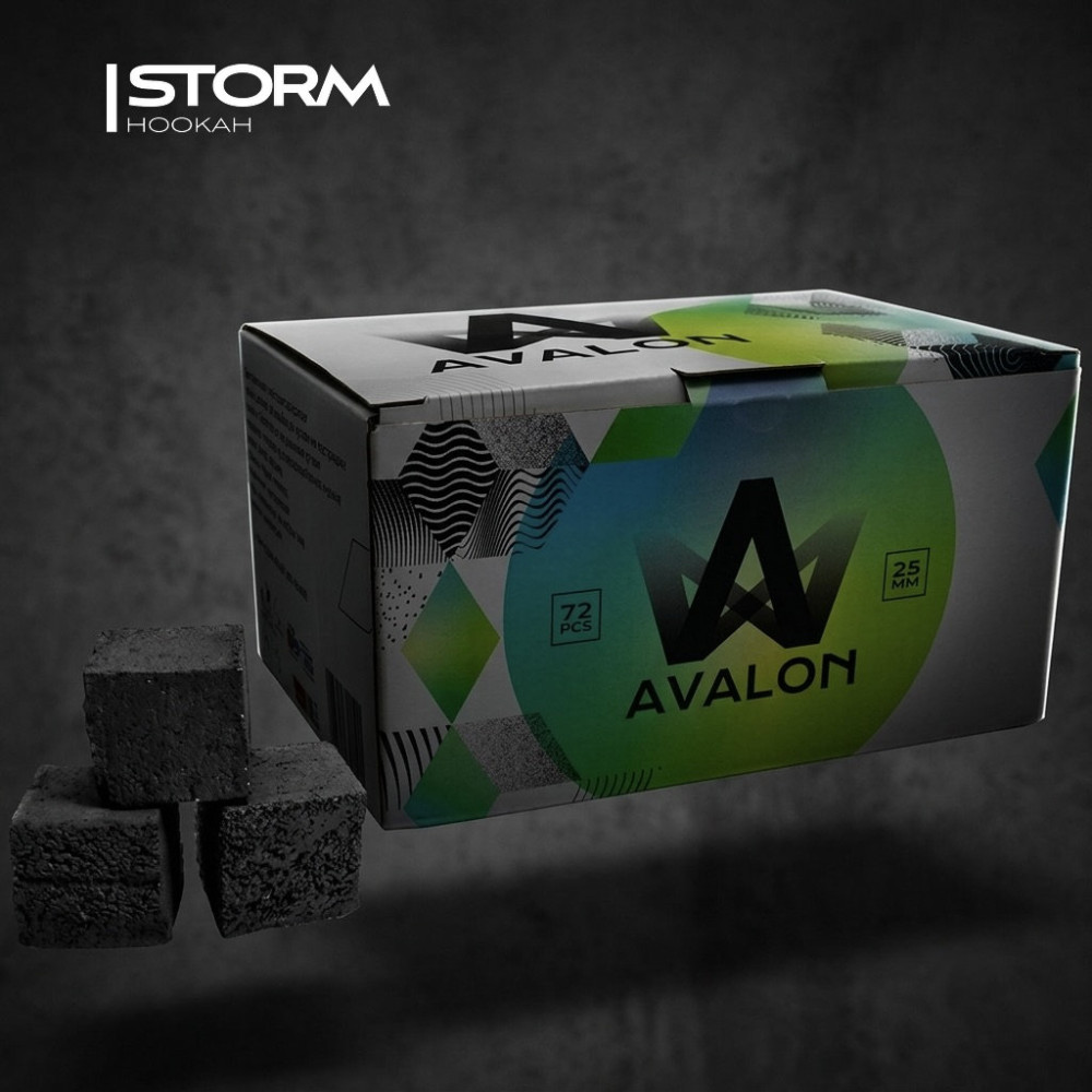 Уголь кокосовый Avalon 25 мм, 1 кг / 72 шт (в упаковке)