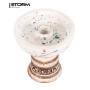 Чаша Aroma Hookah Zulu Glaze White/Red – фанел-чаша в глазури, 8,5 см